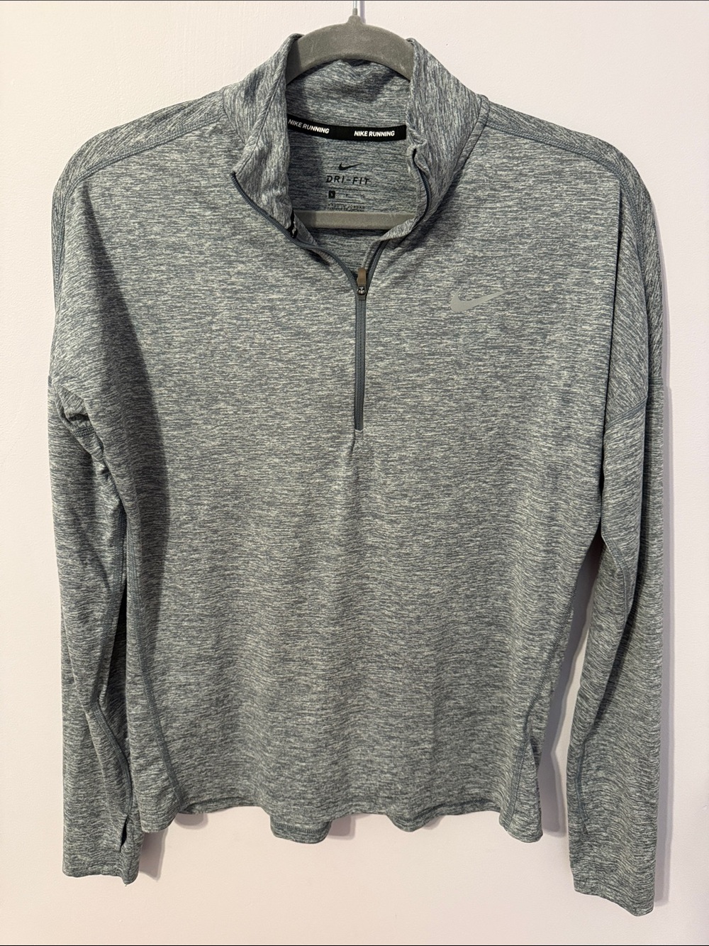 Nike Women's Heather Gray Dri-FIT Half-Zip Training Pullover